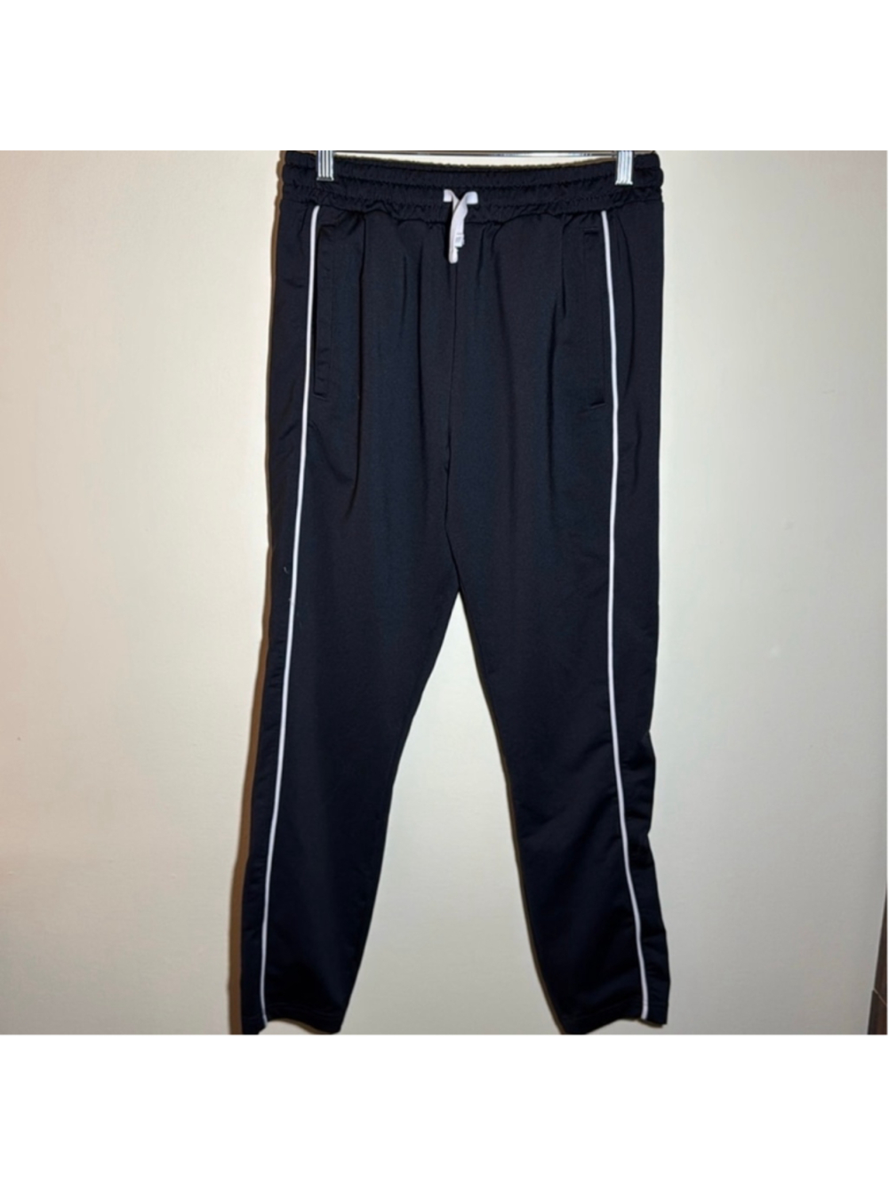 Gymshark Track Pants Joggers Size S Black White 25-26” inseam